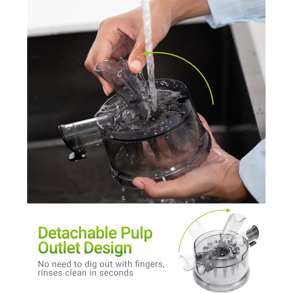 Cold Press Juicer Machine, 6.5" Large Feed Chute Masticating Extractor, Easy to Clean for Whole Fruits & Vegetables, High Yield