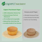 Caperci Unbleached Parchment Cupcake Liners 225Pcs - Standard Paper Muffin Liners Cups For Baking, Cupcake Wrappers With Excellent Greaseproof, Non-Stick & Non-Slip, Food Grade (Natural)
