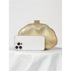 Milumia Women'S Metallic Shell Clutch Purse Cocktail Wedding Guest Evening Handbags With Chain Strap