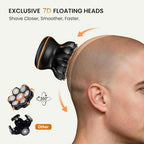 MAXGROOM® Head Shaver for Bald Men, Waterproof Electric Razor with 7D Floating Heads, Close Smooth Shave, Magnetic Detachable Blades, Long Battery Life, Dual-Speed Power, Wet/Dry Shave, Gifts for Men
