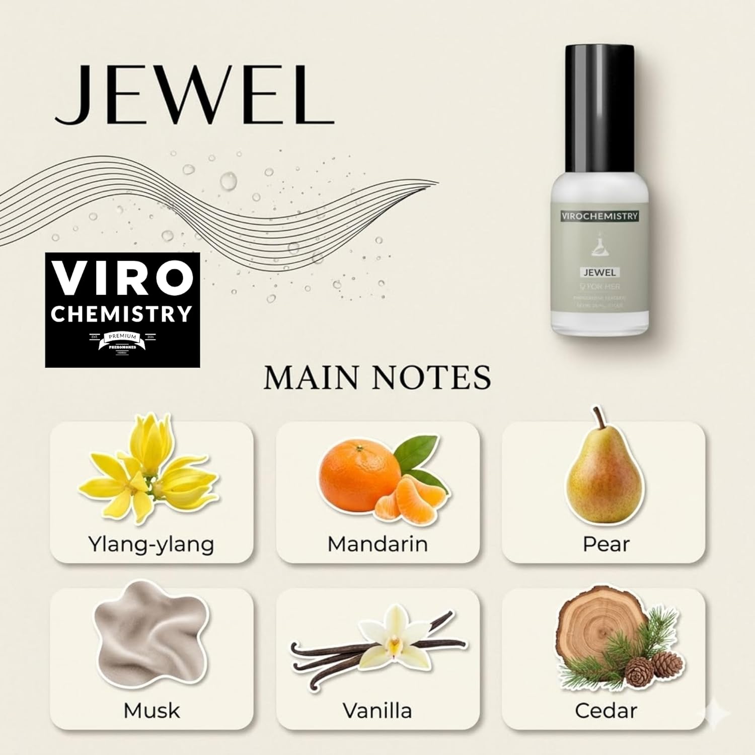 Pheromones to Attract Men for Women (Jewel) - Elegant, Ultra Strength Organic Fragrance Body Perfume (1 Fl. Oz)(Human Grade Pheromones to Attract Men)