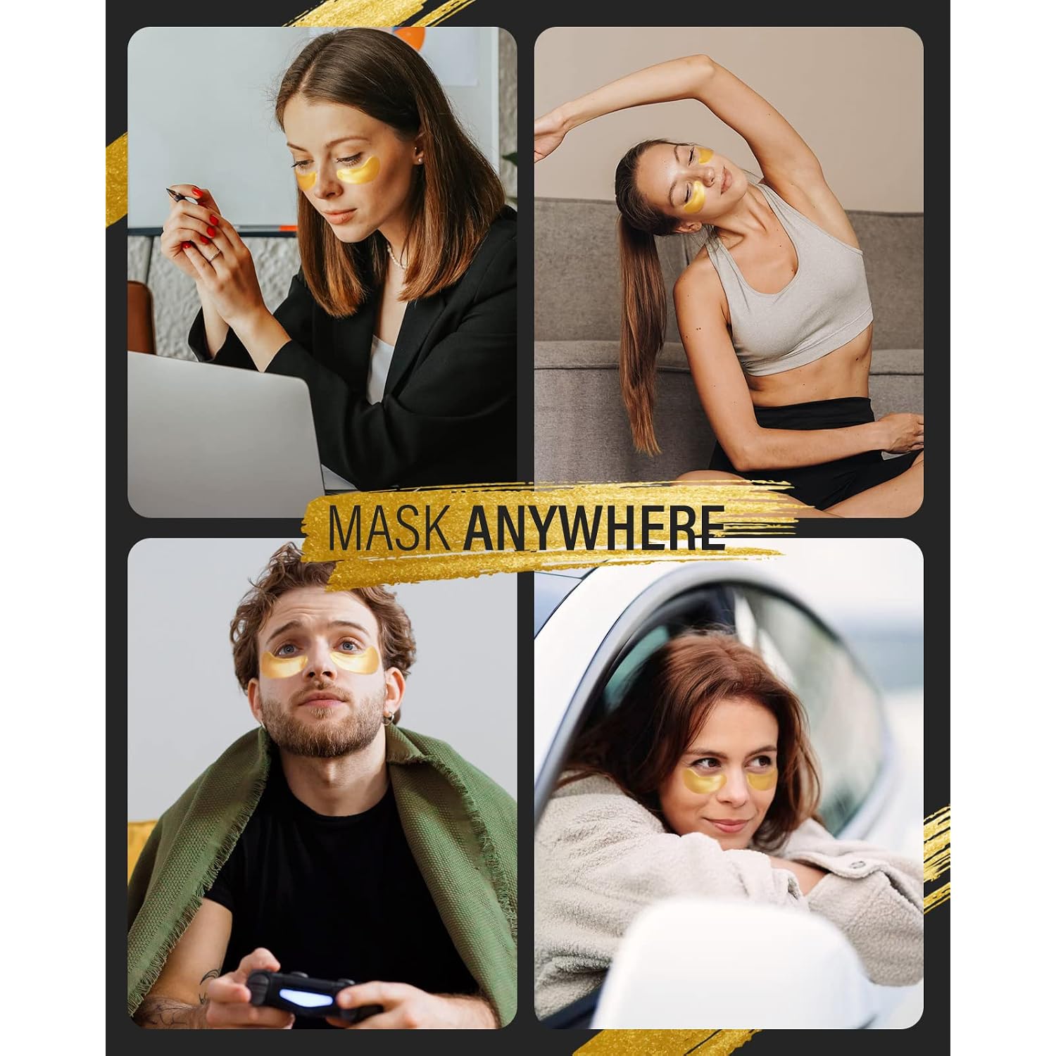 Maskiss 24K Gold Under Eye Patches (50 Pairs), Eye Mask, Collagen Skin Care Products, Eye Patches For Puffy Eyes, Eye Masks For Dark Circles And Puffiness