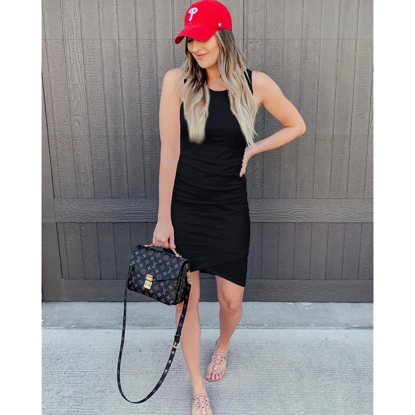 Btfbm Women Summer Dresses 2026 Sleeveless Tank Ruched Bodycon Sundresses For Women Party Beach Mini Casual Spring Dress