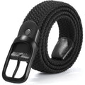 AWAYTR Women Braided Elastic Belt - Women Stretch Woven Fabric Belt for Jeans