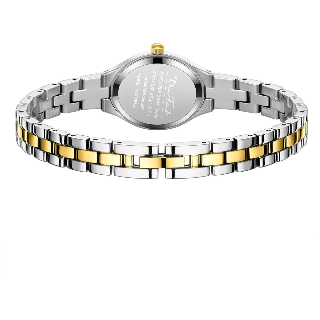 Diaofendi Small Gold Bracelet Watches Vintage Ladies Quartz Wrist Watches Stainless Steel Band,Waterproof.