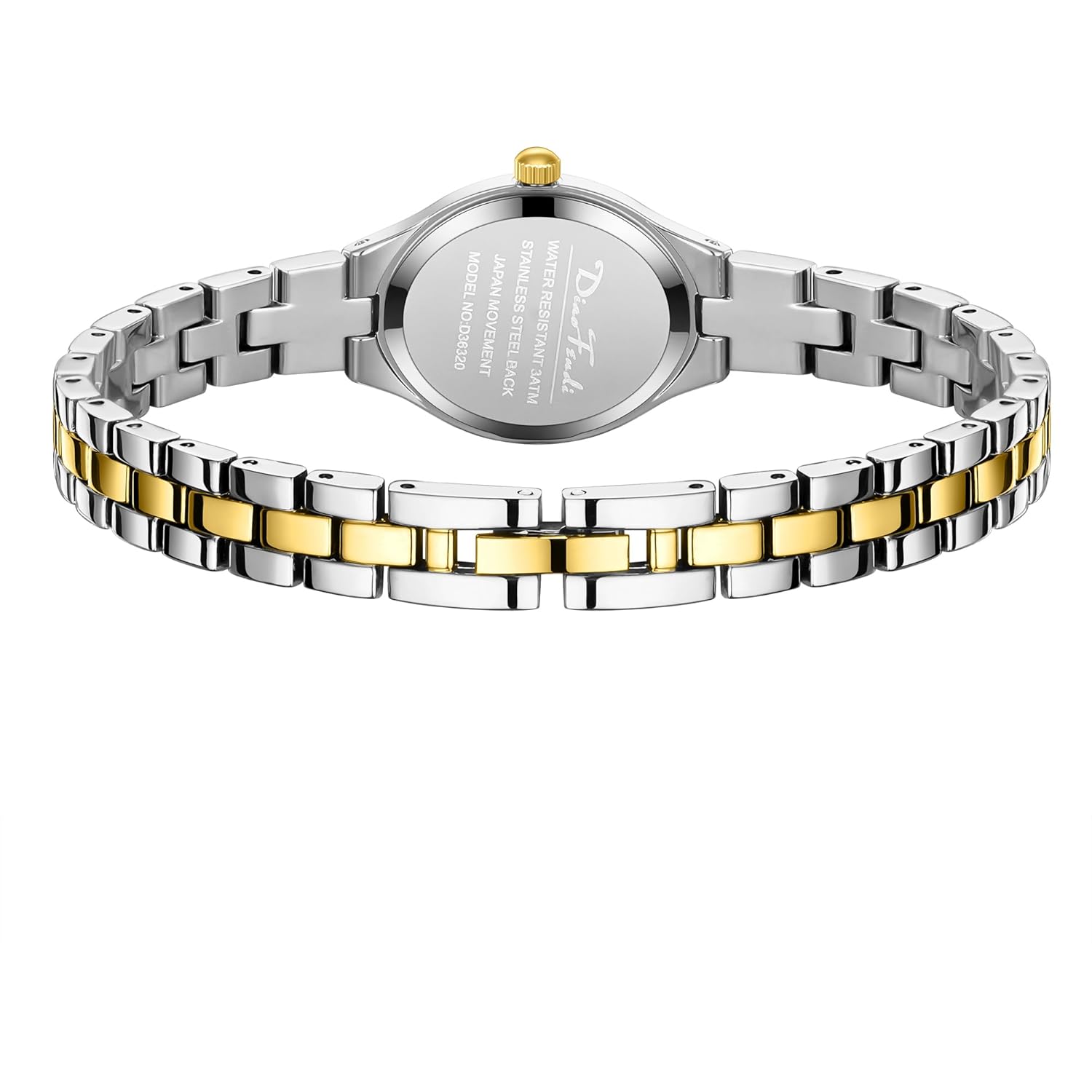 Diaofendi Small Gold Bracelet Watches Vintage Ladies Quartz Wrist Watches Stainless Steel Band,Waterproof.