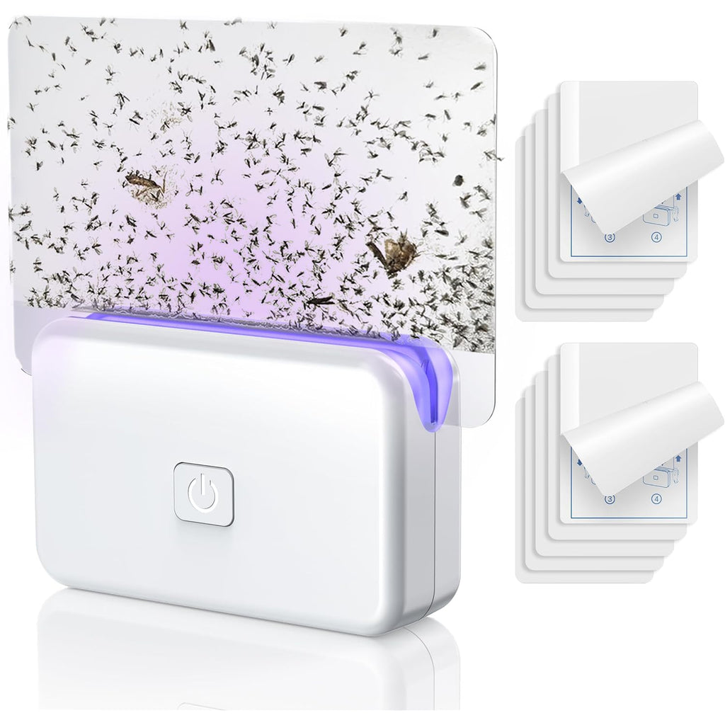 Lfsys Fruit Fly Traps For Indoors (1 Device+10 Refills) Plug In Fly Trap For Gnats, Fruit Flies, Flying Insects Sleek Design Indoor Safe