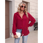 Zeagoo Button Down Shirts For Women Dressy Casual Floral Printed Collared Chiffon Blouse Long Sleeve Business Work Tops