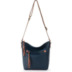 The Sak Ashland Crossbody Bag in Leather, Adjustable Crossbody Strap, Indigo