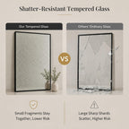 2-Pack 24"X36" Matte Black Framed Bathroom Vanity Wall Mirrors | Taller Vanity Pair, Balanced Twin-Sink Look, Matching Finish Across Rooms, Vertical/Horizontal Hanging, Tempered Glass