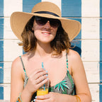 Double Couple Womens Straw Hat Wide Brim Floppy Beach Sun Hat for Women UPF 50+ Adjustable Strap Vacation