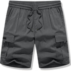Jmierr Men'S Casual Stretch Cargo Shorts | Drawstring Elastic Waist, Multi Pockets, Summer Work Short, Classic