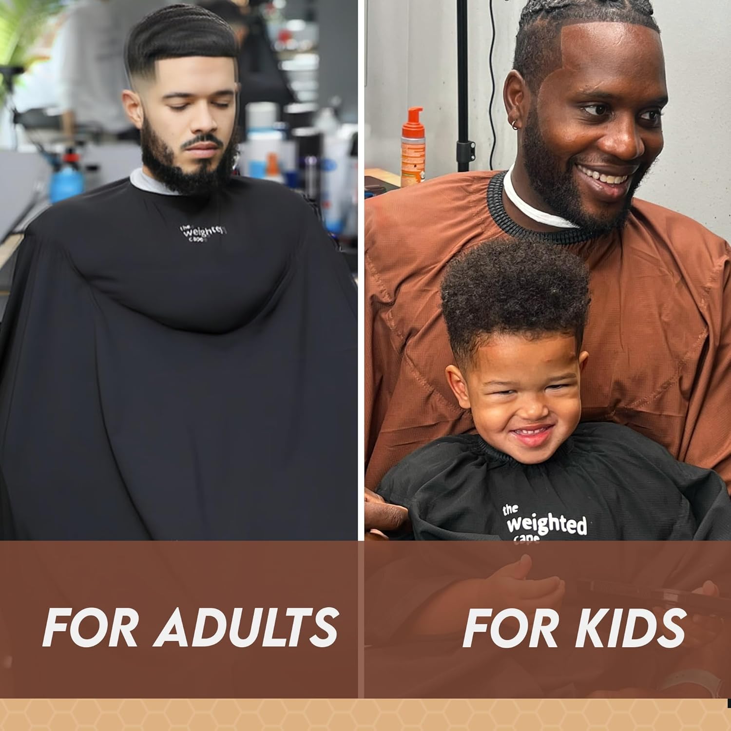 1.5lb Kids Cape (Ages 3–8) – Weighted Hair Cutting Barber Cape with Elastic Collar, Waterproof Salon Cape for Added Comfort, Perfect for Barber & Hairstylist (52 x 36 in)