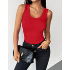 Zeagoo Womens Tank Tops 2026 Scoop Neck Ribbed Sleeveless Top Casual Basic Slim Fitted Knit Cami Tee Shirts