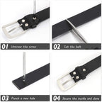 WHIPPY Women Casual Leather Belt for Jeans Pants, Fashion Ladies Waist Dress Belt