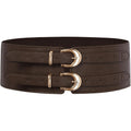 Scarlet Darkness Women's Wide Elastic Belt for Dress Stretchy Corset Belt Double Gold Buckle Waist Belt