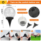 Solar Globe Lights Outdoor Waterproof-Solar Balls-Solar Garden Lights Orbs | Solar Globe Lights For Outside 6 Pack Cracked Glass Ball For Lawn Patio Yard Backyard Decorations