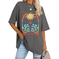 Lomon Oversized Graphic T Shirts For Women Short Sleeve Crewneck Summer Tops Loose Casual Basic Tees