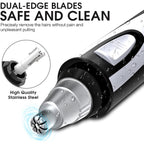 Ear and Nose Hair Trimmer Clipper - 2026 Professional Painless Eyebrow & Facial Hair Trimmer for Men Women,Battery-Operated Trimmer with IPX7 Waterproof,Dual Edge Blades for Easy Cleansing Black