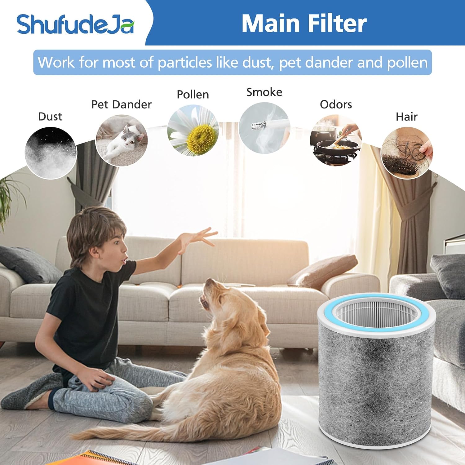2 Pack Hp102 Replacement Filter For Shark Hp102 Air Purifier