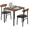 Yumori Dining Table Set For 2, Wood Square Table With 2 Upholstered Chairs For Kitchen And Dining Room, Space Saving (Rustic Brown)
