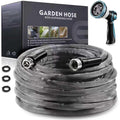 Garden Hose 100Feet, Water Hose With 10 Function Hose Nozzle, Non-Expandable Hose, Tough & Flexible, Lightweight, Crush Resistant Fittings, Kink & Tangle Free, Rust Proof For Watering