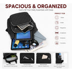 Small Backpack For Women Casual Quilted Square Bag Waterproof Multi Pockets Daypack Lightweight Top Handle Satchel