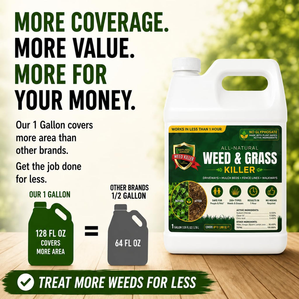 Just For Pets Pet Safe Weed Killer Spray, Fast-Acting Natural Weed & Grass Killer, No Glyphosate, Ready-To-Use 1 Gallon (128 Oz), Safe For Dogs & Pets