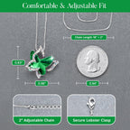 Butterfly Birthstone Crystal Necklace Mother's Day Present for Women Silver Tone Pendant Jewelry Made with Austrian Crystals Anniversary Birthday Gift 18"+2"