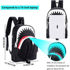 Mcwth Shark Backpacks For Teen Boys, Cool Kids Backpack For School Bookbags (Glow)