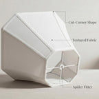 2-Pack White Square Cut Corner Lamp Shades, 6.5" Top × 13" Bottom × 10.8" Height, Spider Fitter – Medium Shade For Table Lamps, Foldable Bell Fabric Lampshade, Modern & Minimalist Home Decor.