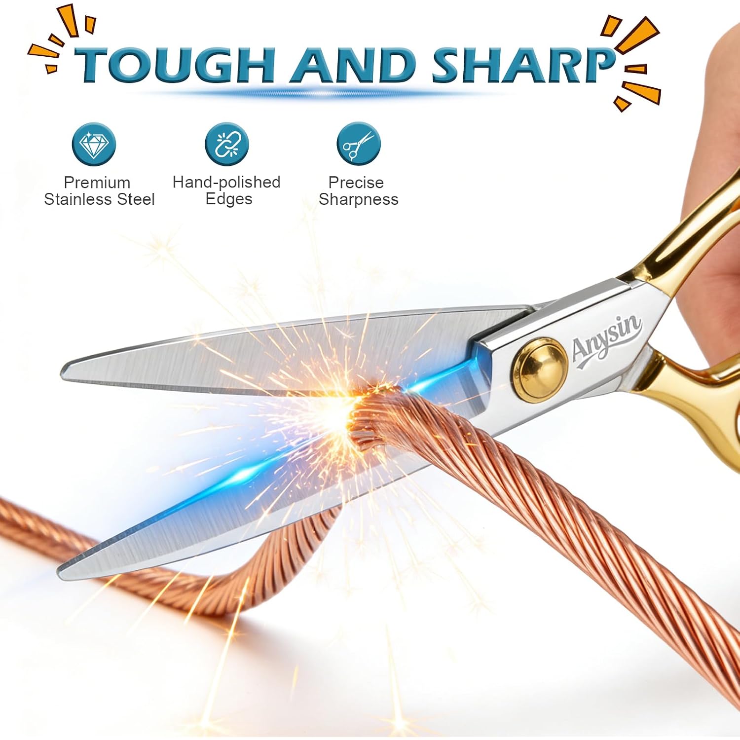 Professional Hair Cutting Scissors, Barber Shears With Razor Sharp Handcrafted Blades, Premium Stainless Steel For Salon Quality Home Use & Gift Box