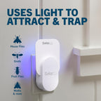 Safer Home Flying Insect Trap, Plug-In Fruit Fly Trap For Indoors, 1-Pack | Flying Insect, Moth, & Gnat Trap, Fruit Fly Killer, Fly Catcher, 24/7 Catch, Chemical-Free, 1 Trap + 2 Glue Cards, Sh502