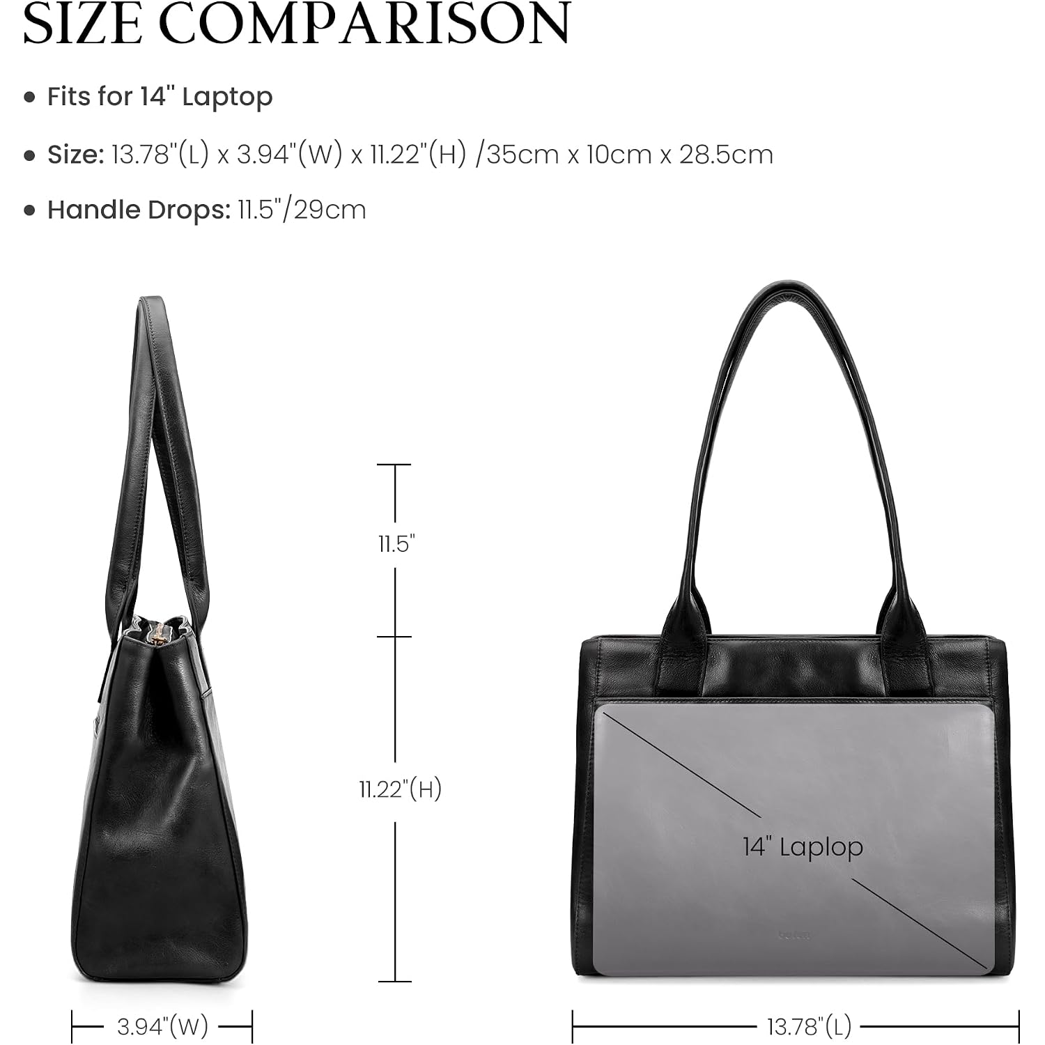 Genuine Leather Tote Bag For Women Small Tote Bag With Zipper Work Purse With Compartment Purses And Handbags For Travel