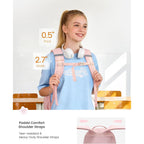 Lovevook School Backpack For Girls, Cute Bookbag For Teen 8-16, Diy Friendly 15.6" Laptop Backpack For Middle High College Student Back To School, Bag With Water Bottle Pocket For Travel, Pink