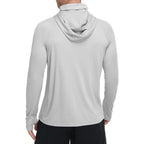 Fisheal Men'S Upf 50+ Sun Hoodie, Uv Protection Quick Dry Long Sleeve Fishing Shirts, Hooded Rash Guard Hiking With Mask