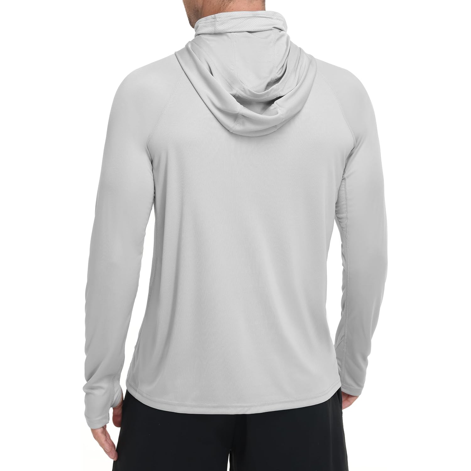 Fisheal Men'S Upf 50+ Sun Hoodie, Uv Protection Quick Dry Long Sleeve Fishing Shirts, Hooded Rash Guard Hiking With Mask