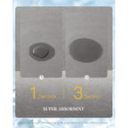 MontVoo -Bath Mat-Rubber Backing Non SlipThin Bathroom Rugs Fit Under Door- Quick Dry Absorbent Faux Suede Surface Grey Bathroom Floor Mats-Shower Rug for in Front of Bathtub Shower Gray 16x24