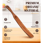 Skinny Spurtle For Sourdough Starter, Mixing, Reaching Bottom Of Jar, Dough Whisk, Natural From High Moist Resistance Teak, Spurtles Kitchen Tools Wooden Kitchen Utensils For Nonstick Cookware