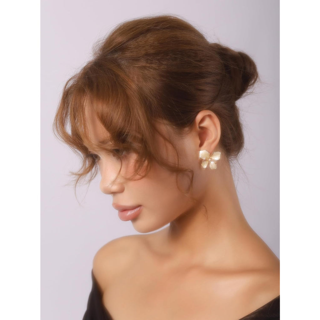 OJERRY Elegant Pastel Flower Stud Earrings for Women, Floral Earrings Jewelry Accessories Romantic Cool Gifts for Her Women in Their 20s 30s