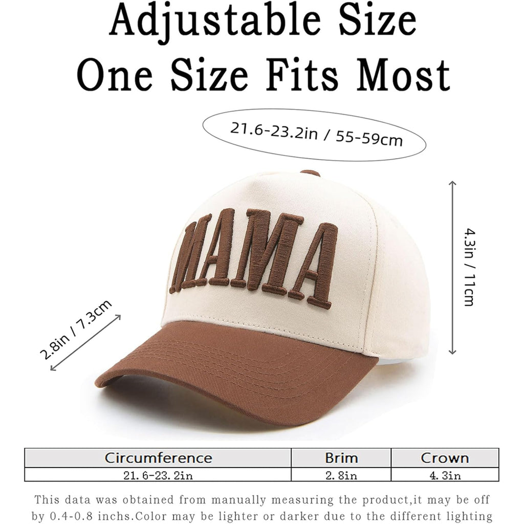 Womens Mama Trucker Hat, Vintage Snapback Mom Baseball Cap, Trendy New Mom Gifts Mothers Day Outfits for Mommin Mama-brown/Beige