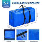 Extra Large Storage Bags, 57 Gallon Xxl Jumbo Large Moving Bags Heavy Duty | 2 Pack Clothes Storage Totes Bins Moving Boxes Supplies, Foldable Travel Duffle Bag, Christmas Tree Bag,42X23X13.5 Inch