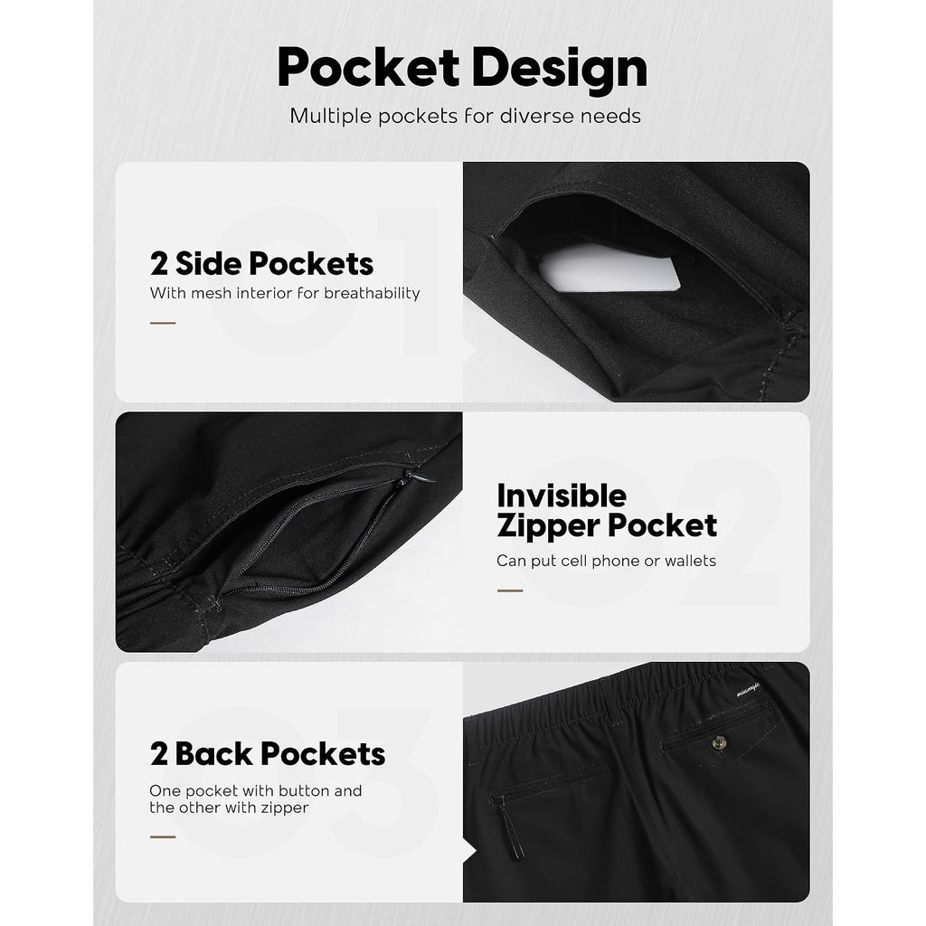 Maamgic Men'S 5/7 Inch Casual Classic Fit Shorts With Multi-Pocket Quick Dry Sports Shorts