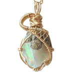 Designs by Nature Gems Raw Pendant Necklace – Wedding Gift Jewelry, 18" 14k Gold Filled Chain
