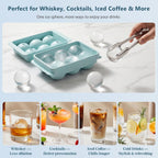 Large Ice Cube Molds, 2 Pack Round Ice Cube Mold With Storage Bin And Tongs, Makes 12 × 1.9-Inch Ice Spheres, Easy Fill And Twist Release For Whiskey, Bourbon And Cocktails