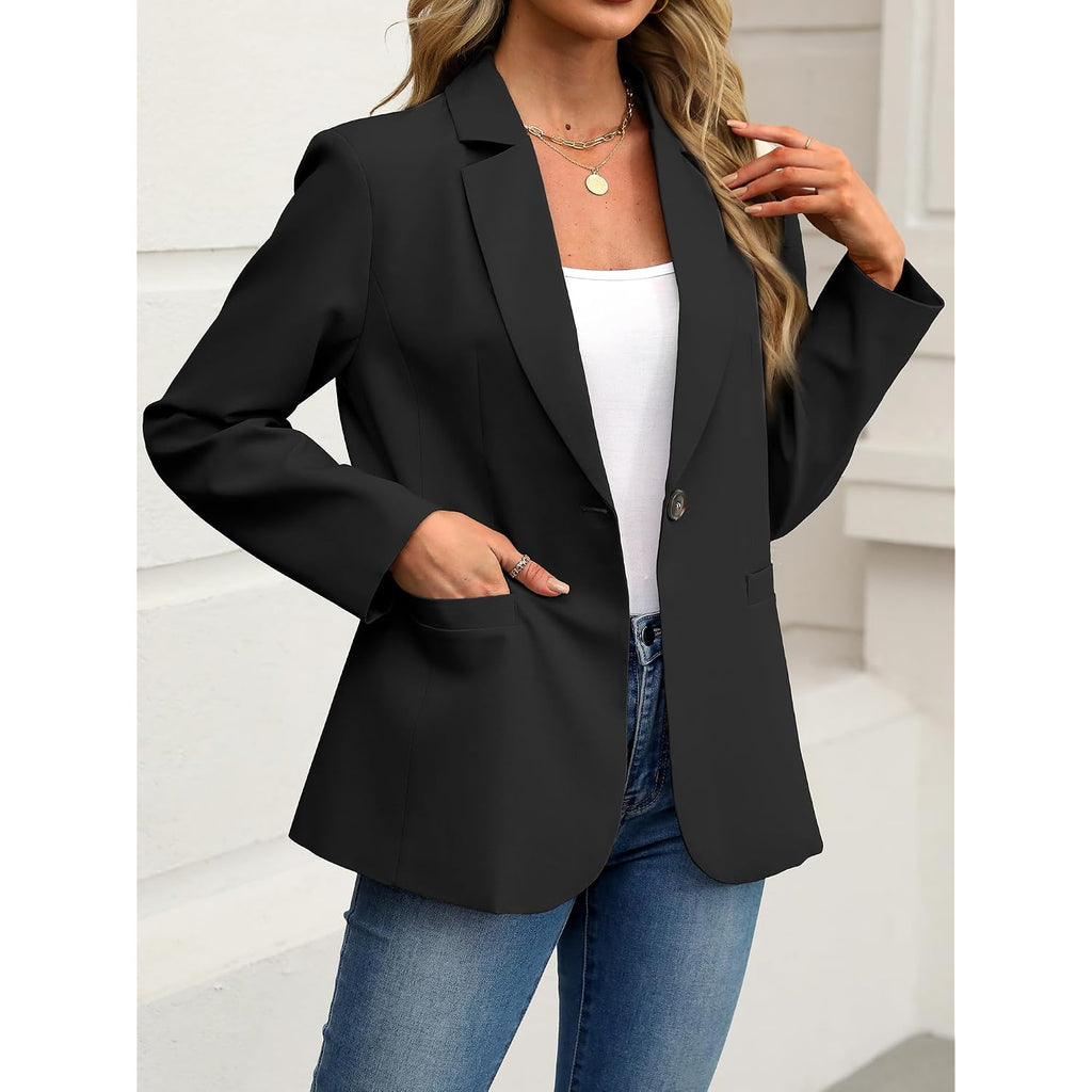 Elleven Women'S Blazer Business Casual Lightweight Suit - Long Sleeve Slim Fit Work Office Jacket With Pockets