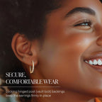 Ross-Simons Lab-Grown Diamond Inside-Outside Hoop Earrings in 18kt Gold Over Sterling, Earrings for Women, Silver Jewelry, Christmas, Birthday Gift, 3/4"