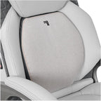 Sharper Image S600 Active Lumbar Ergonomic Bonded Leather Swivel Executive Massage Chair, White/Gray