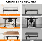 Ergear Dual Motor Standing Desk Frame, Electric Adjustable Legs Compatible Desktop Size 44″-90″, 264 Lbs Weight Capacity, 4 Memory Height Settings Stand Up Desks Base, Black Frame Only