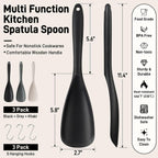 3 Pack Silicone Cooking Spatula & Spoon For Nonstick Cookware, Bpa-Free | Multifunction Spoonula For Baking, Cooking, Serving, Mixing, Stirring, Scoop, Scrape - One-Piece Formed, Dishwasher Safe